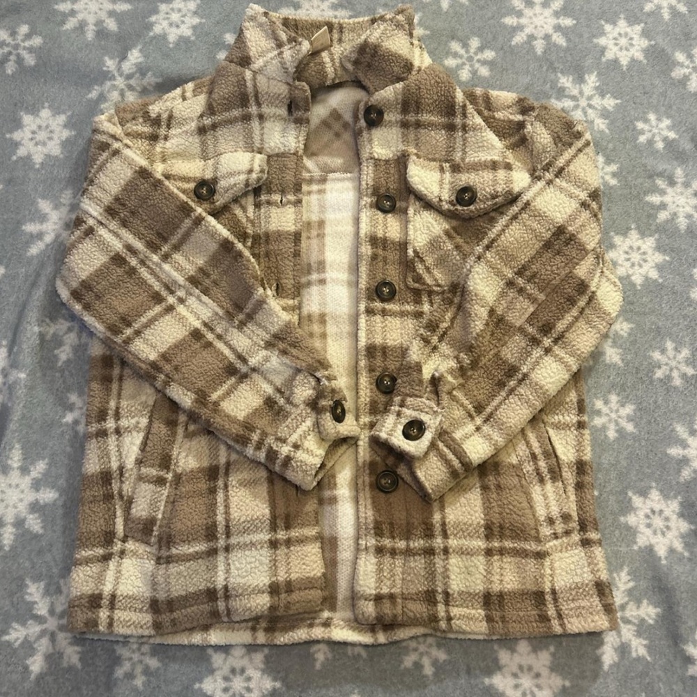 Plaid Button-Up Jacket